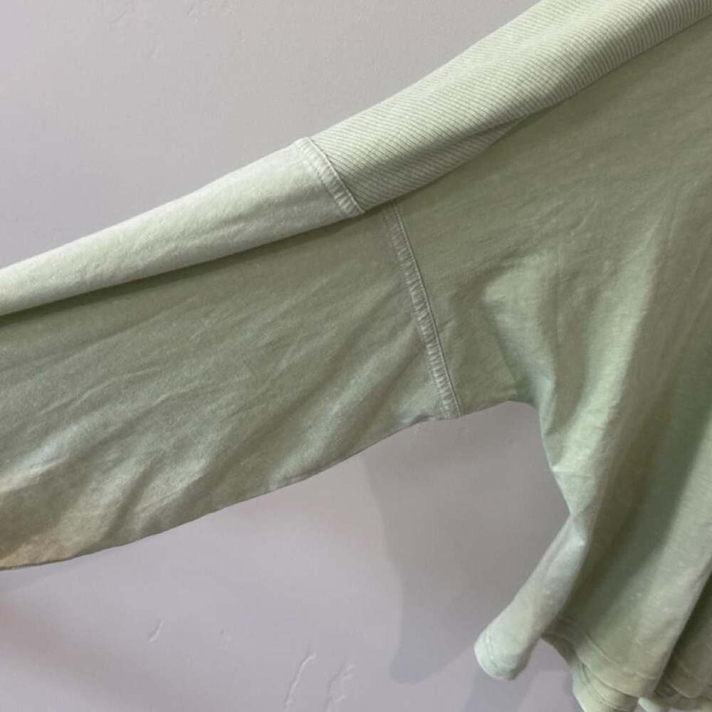 Aerie Relaxed Fit Cropped Long Sleeve Tee Mint Green - Picture 3 of 6
